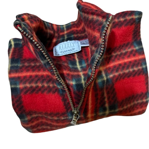 BIZZIT Collection Plaid 100% Polyester red sweater Size P/S - Picture 7 of 15